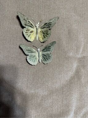 Home Interiors Metallic Butterfly Wall Pair
